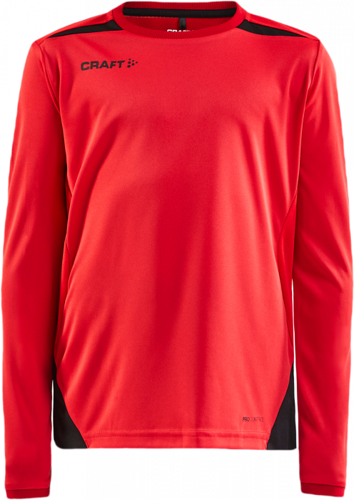 Craft - Pro Control Impact Longsleeve Tee Junior - Bright Red & black