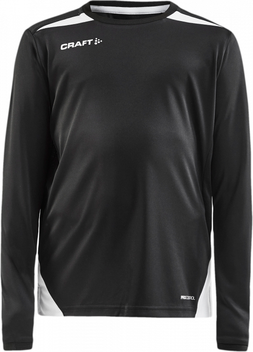 Craft - Pro Control Impact Longsleeve Tee Junior - Schwarz & weiß