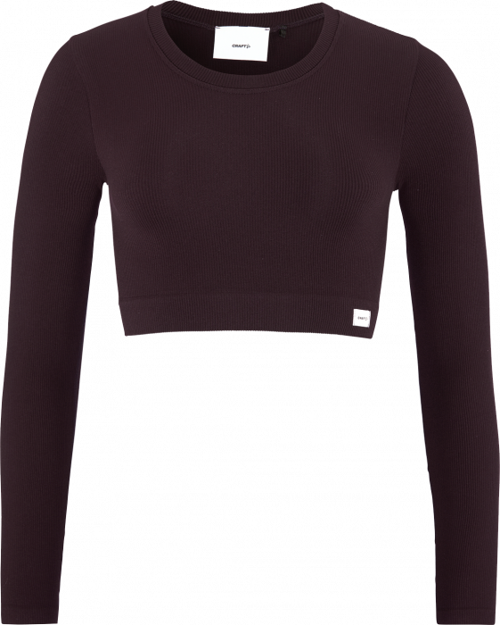 Craft - Collective Rib Cropped Langærmet Top Dame - DK plum