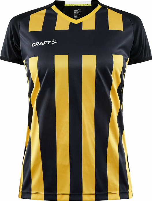 Craft - Progress 2.0 Stripe Jersey Woman - Negro & amarillo