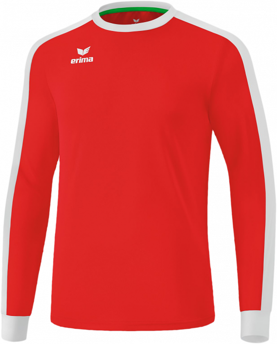 Erima - Retro Star Longsleeve Jersey - Ruby Red & branco