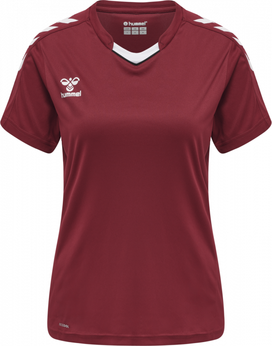 Hummel - Core Xk Poly Jersey Women - Maroon & blanco