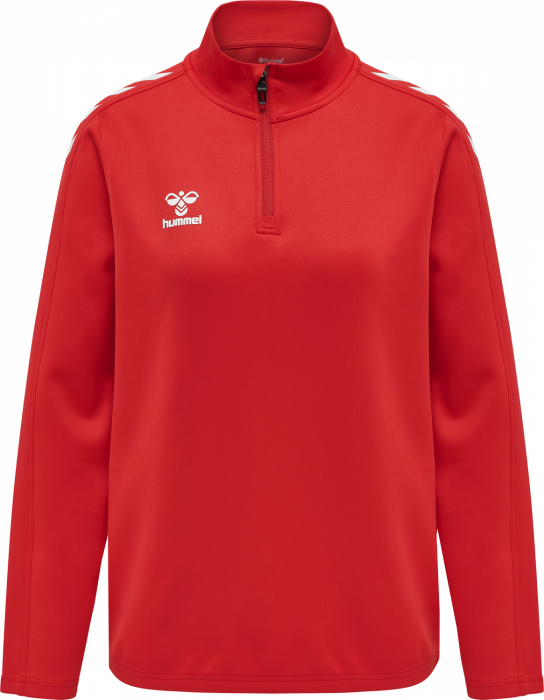 Hummel - Core Xk Half Zip Sweater Women - True Red & blanco