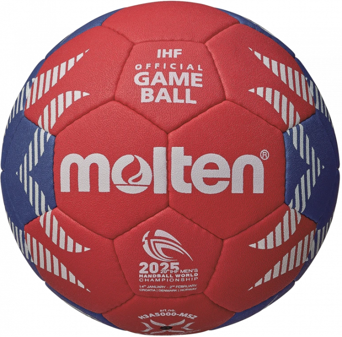 Molten - Official Matchball Vm 2025 Handball - Blue & rosso